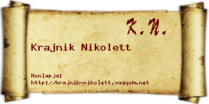 Krajnik Nikolett névjegykártya
